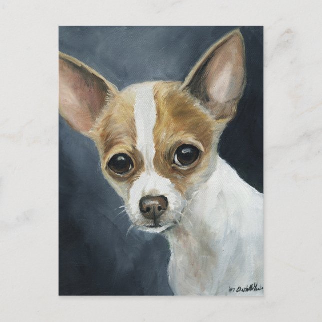 "Chihuahua" Dog Art Postcard Postkarte (Vorderseite)