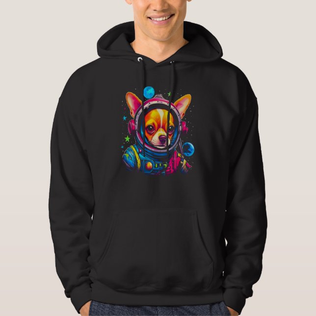Chihuahua Dog as Astronaut Hoodie (Vorderseite)
