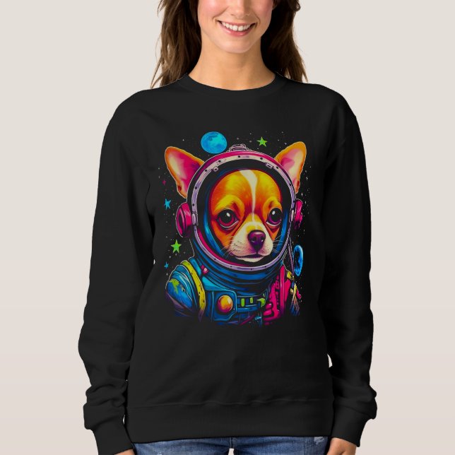Chihuahua Dog as Astronaut Sweatshirt (Vorderseite)