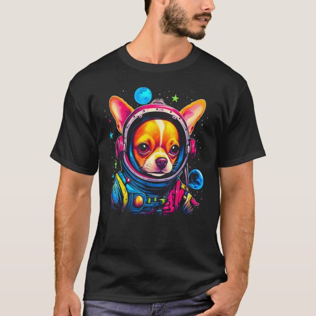 Chihuahua Dog as Astronaut T-Shirt (Vorderseite)