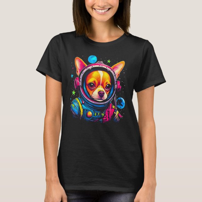 Chihuahua Dog as Astronaut T-Shirt (Vorderseite)