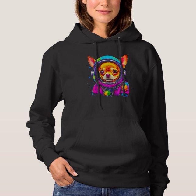 Chihuahua Dog Astronaut in Space Hoodie (Vorderseite)