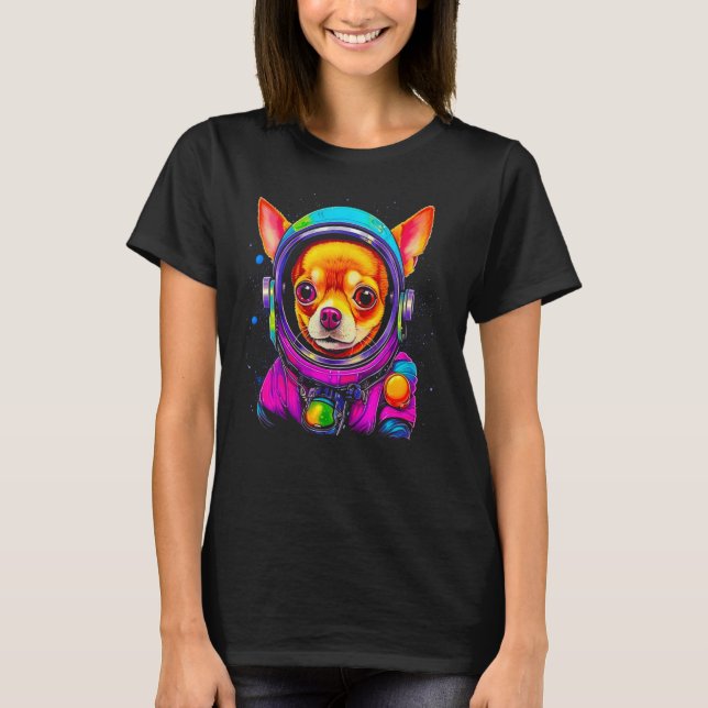 Chihuahua Dog Astronaut in Space T-Shirt (Vorderseite)