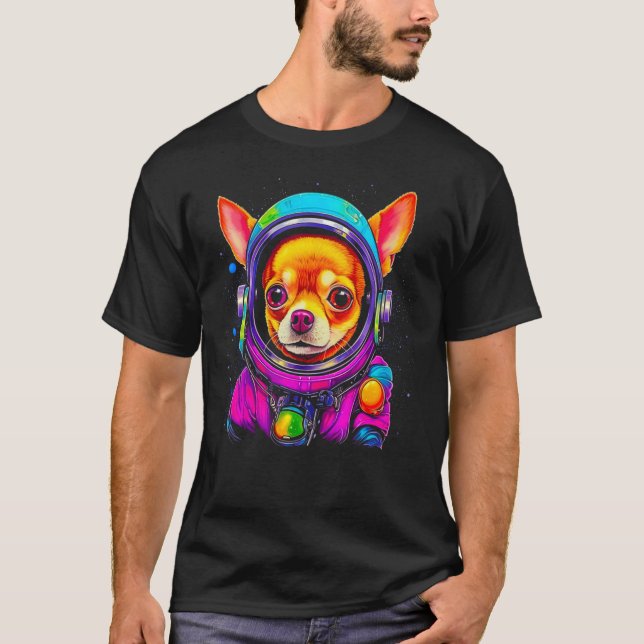 Chihuahua Dog Astronaut in Space T-Shirt (Vorderseite)