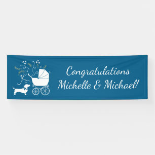 Chihuahua Dog Baby Dusche Blue Boy Banner