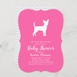 Chihuahua Dog Baby Shower Girl Pink Einladung