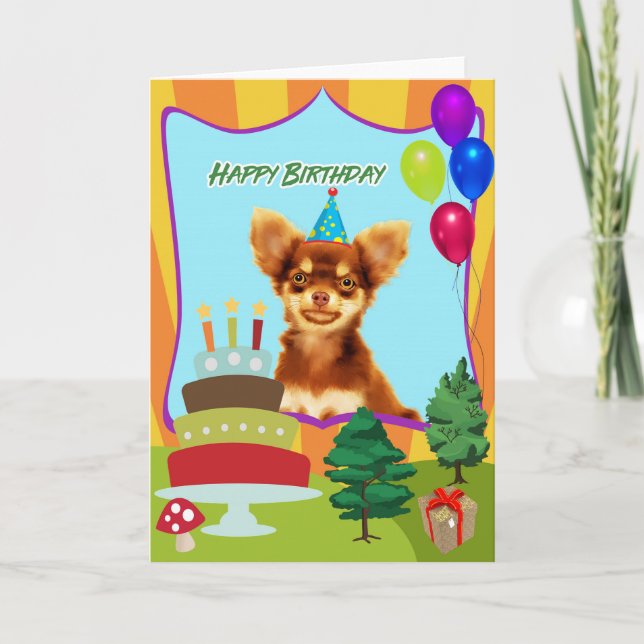 Chihuahua Dog Birthday Karte (Vorderseite)