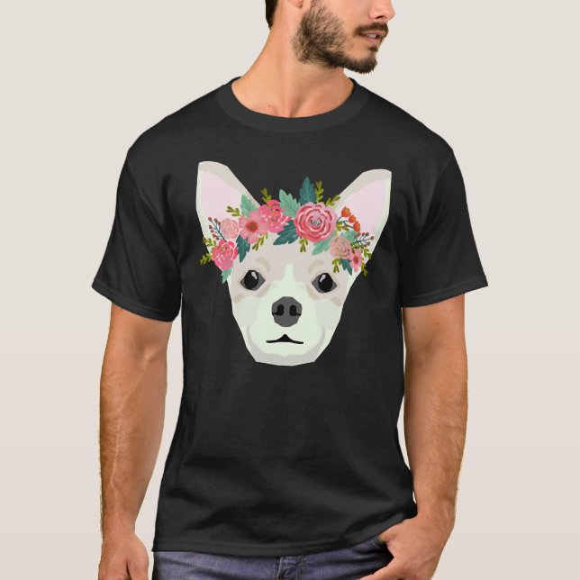 Chihuahua Dog Breed Floral Crown Chihuahuas Pure B T-Shirt (Vorderseite)