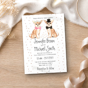 Chihuahua Dog Bride Groom Wedding Einladung