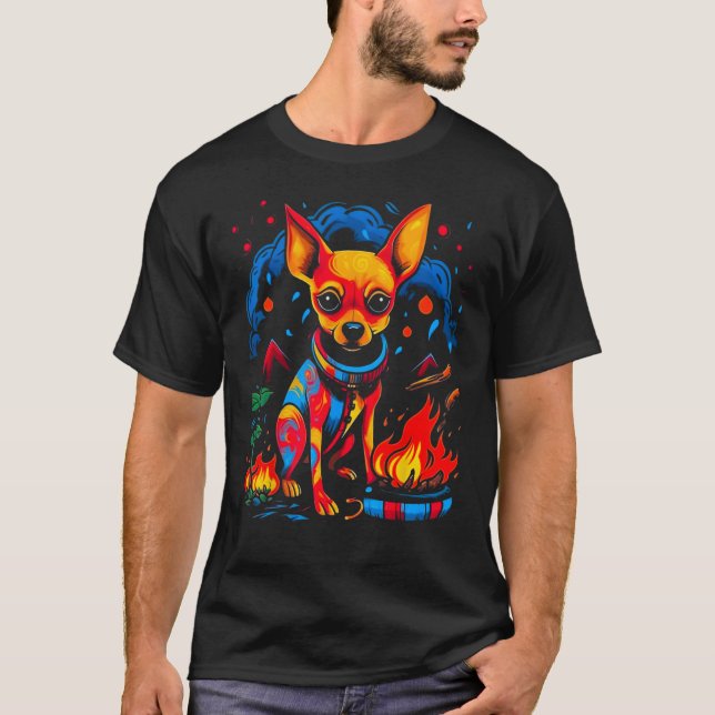 Chihuahua Dog Camping T-Shirt (Vorderseite)