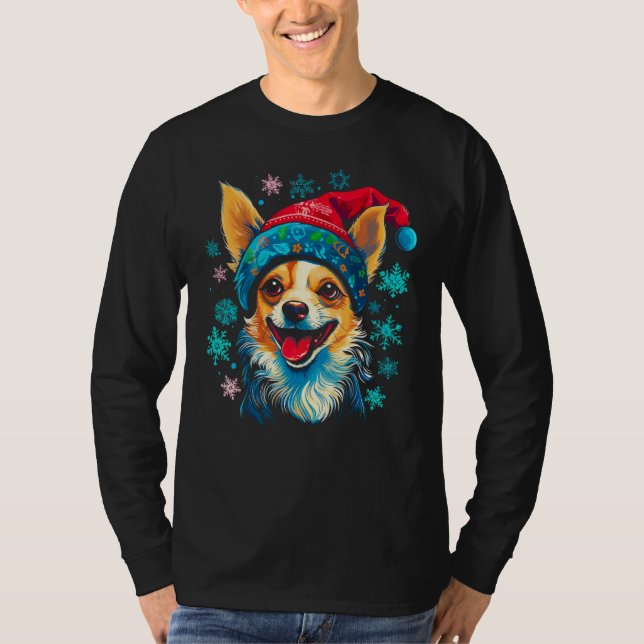 Chihuahua Dog Christmas T-Shirt (Vorderseite)