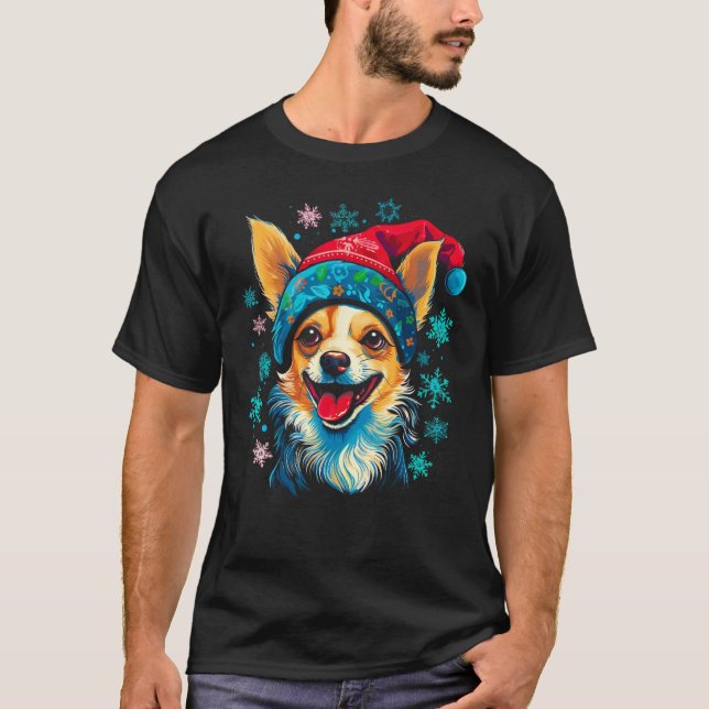 Chihuahua Dog Christmas T-Shirt (Vorderseite)