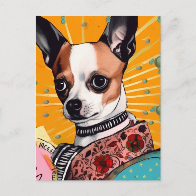 Chihuahua Dog Collage Postkarte (Vorderseite)
