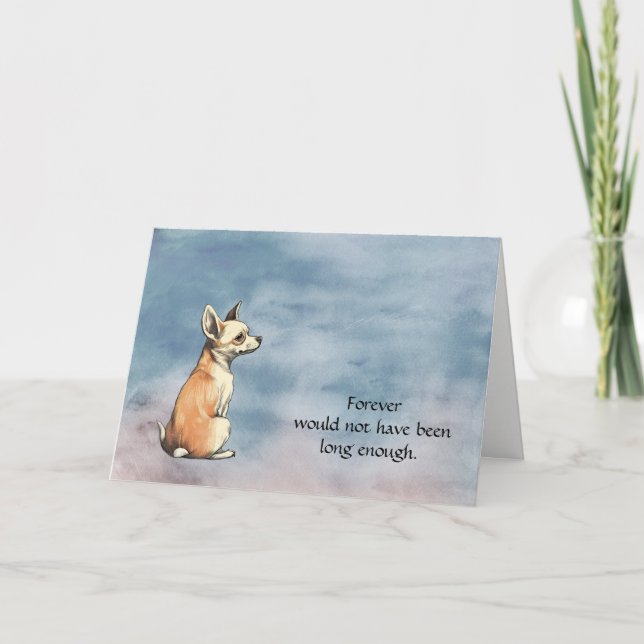 Chihuahua Dog Condolence Sympathy Card Feiertagskarte (Vorderseite)