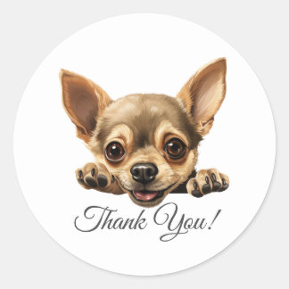 Chihuahua Dog Danke Runder Aufkleber