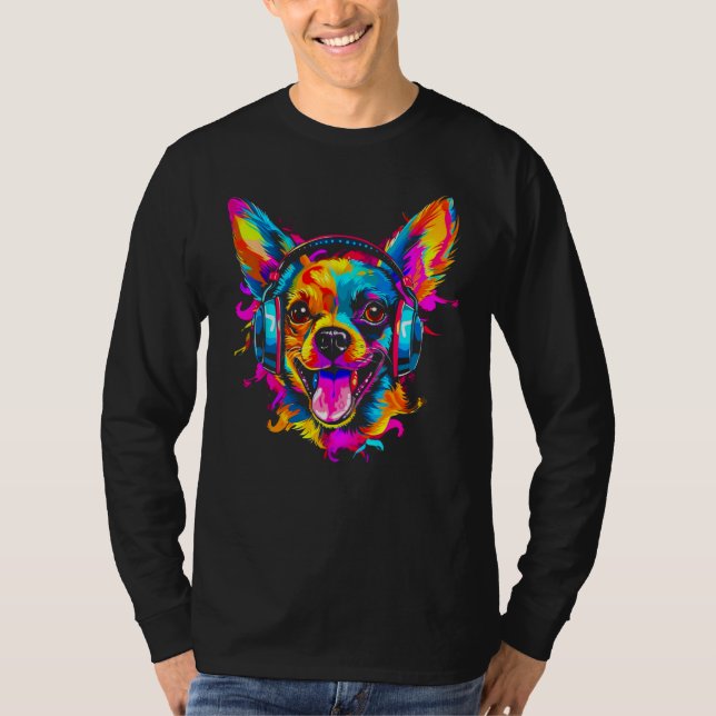 Chihuahua Dog DJ Festival T-Shirt (Vorderseite)