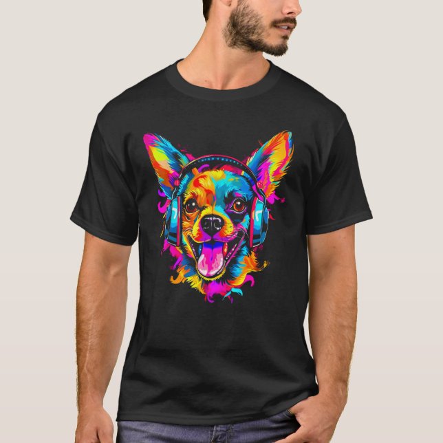 Chihuahua Dog DJ Festival T-Shirt (Vorderseite)