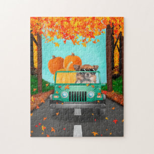 Chihuahua Dog Fall Pumpkin Puzzle