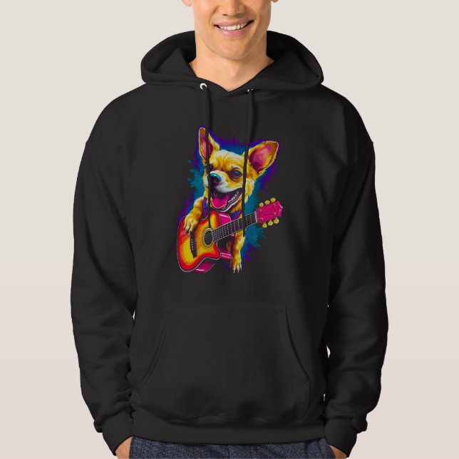 Chihuahua Dog Guitar Hoodie (Vorderseite)