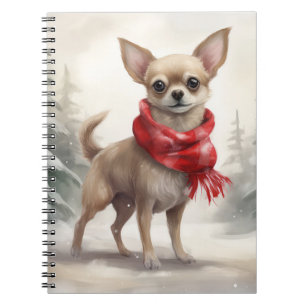 Chihuahua Dog in Schnee Weihnachten Notizblock