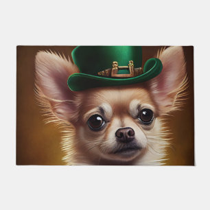 Chihuahua Dog in St. Patrick's Day Dress Fußmatte