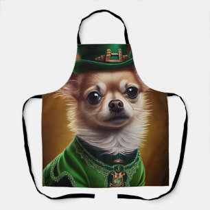 Chihuahua Dog in St. Patrick's Day Dress Schürze