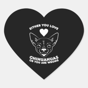 Chihuahua Dog Lover Herz-Aufkleber