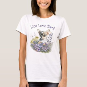Chihuahua Dog Mama Floral T-Shirt
