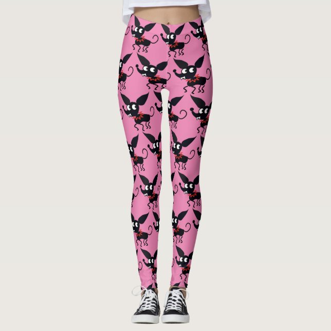 CHIHUAHUA DOG MEXIKAN CARTOON STIL Leggings (Vorderseite)