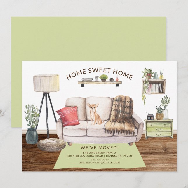 Chihuahua Dog Moving Ankündigung (Vorne/Hinten)