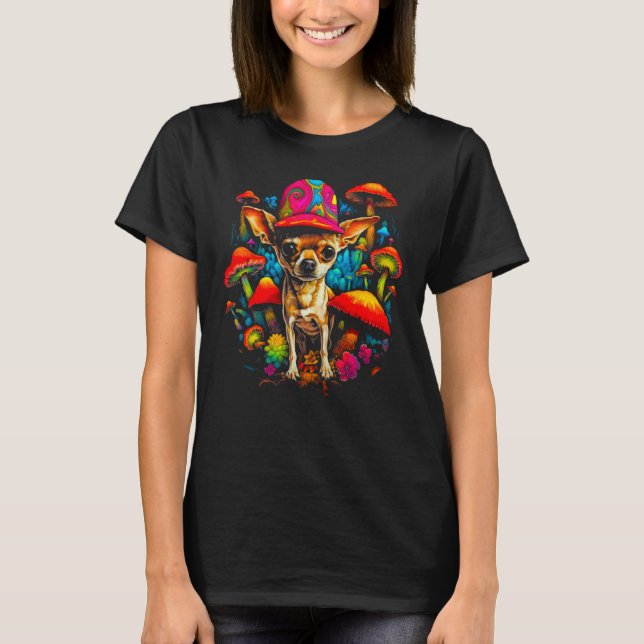 Chihuahua Dog Mushroom T-Shirt (Vorderseite)