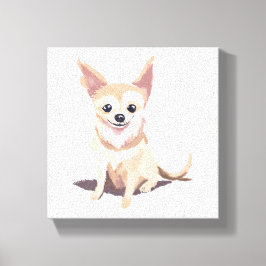 Chihuahua Dog | Niedlicher Hundepuppe Wasserfarbe Leinwanddruck