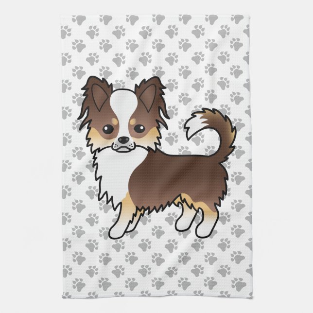 Chihuahua Dog & Paws Geschirrtuch (Vertikal)