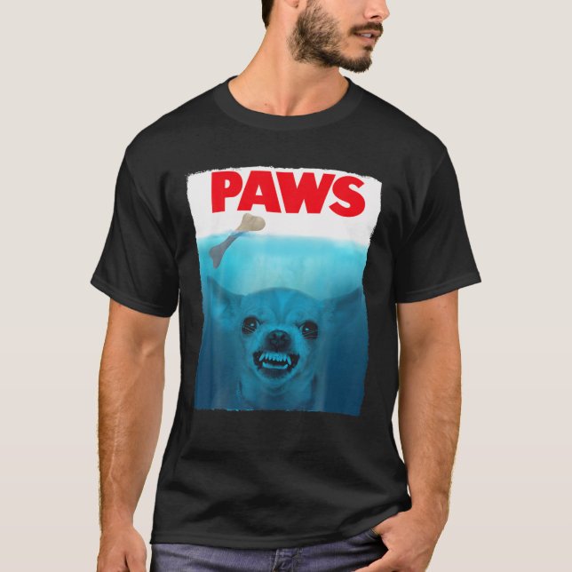 Chihuahua Dog Paws Niedlich Movie Poster Pater Fun T-Shirt (Vorderseite)