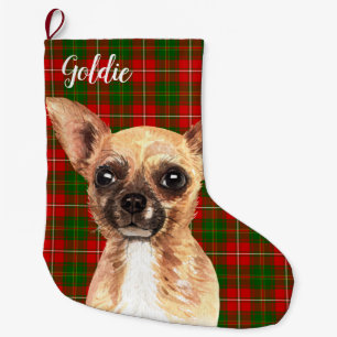 Chihuahua Dog Personalisiert Großer Weihnachtsstrumpf