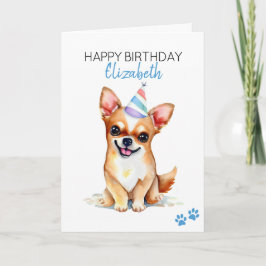 Chihuahua Dog Personalisiert Happy Birthday Karte