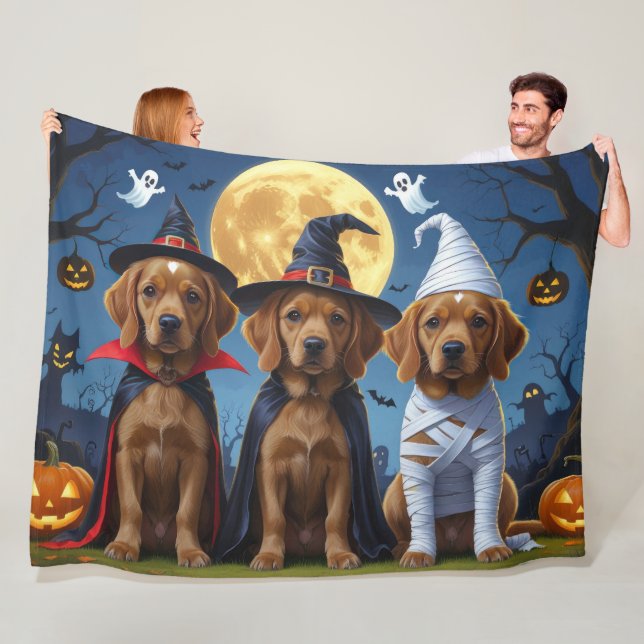 Chihuahua Dog Pumpkin Halloween Funny Fleecedecke (Beispiel)