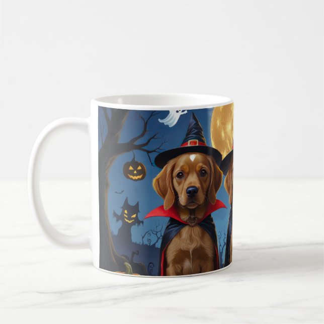 Chihuahua Dog Pumpkin Halloween Funny Kaffeetasse (Links)