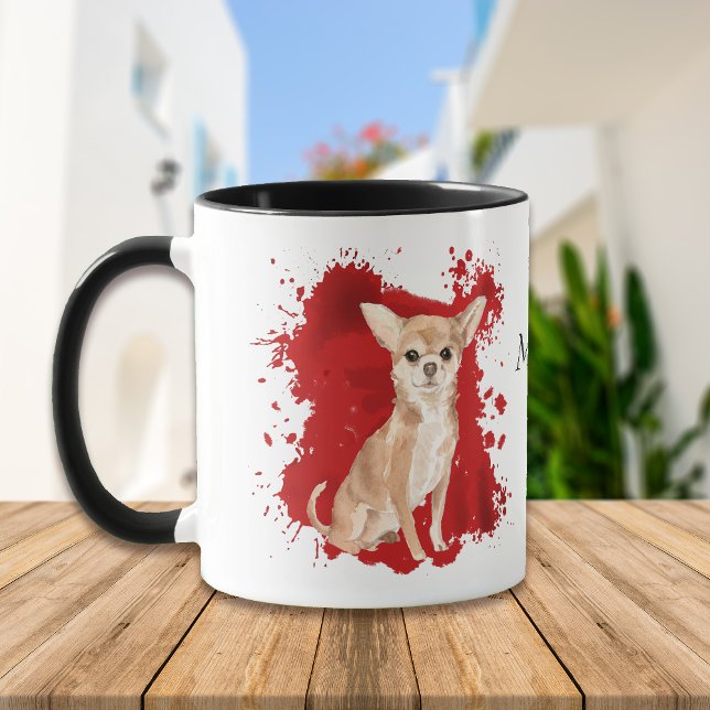 Chihuahua Dog Red Abstrakt Tasse (Von Creator hochgeladen)