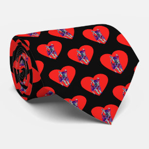 Chihuahua Dog Red Valentine Day Heart Krawatte