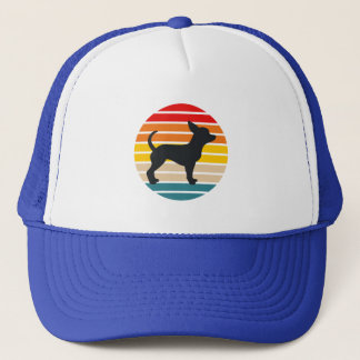 Chihuahua Dog Retro Sunset Truckerkappe