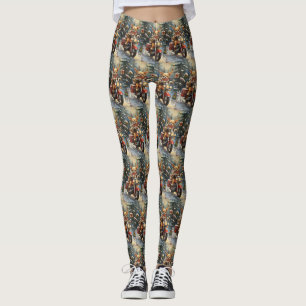 Chihuahua Dog Riding Motorrad Weihnachten Leggings