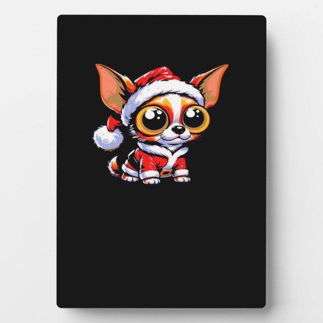 Chihuahua Dog Santa Classic T-Shirt Fotoplatte (Vorderseite)