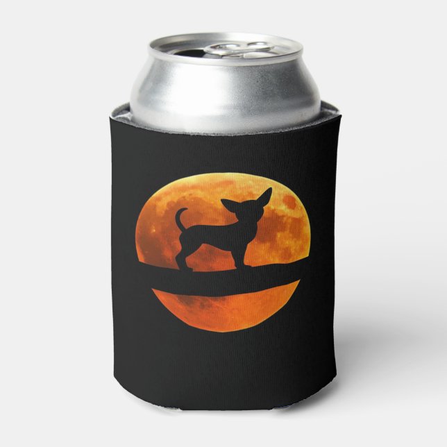 Chihuahua Dog Silhouette Moon chiwawa Lover Classi Dosenkühler (Kanne Vorderseite)