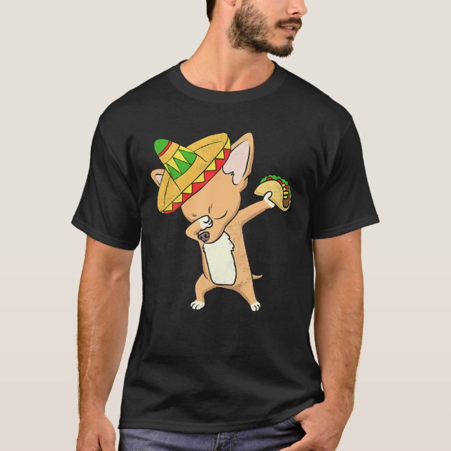 Chihuahua Dog Taco Dabbing Cinco de T-Shirt (Vorderseite)
