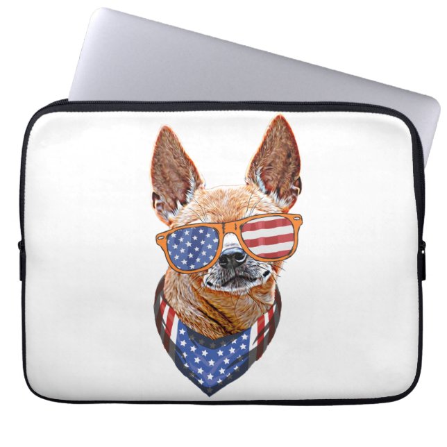 Chihuahua Dog USA Unabhängigkeit 4. Juli Laptopschutzhülle (Vorderseite)