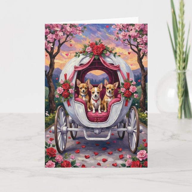 Chihuahua Dog Valentine's Day Karte (Vorderseite)