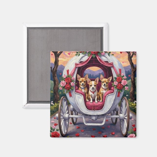 Chihuahua Dog Valentine's Day Magnet (Vorderseite/Rückseite)