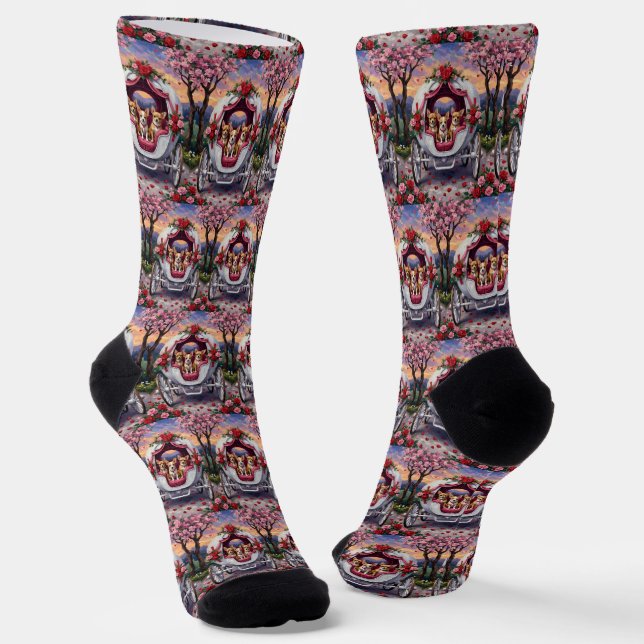 Chihuahua Dog Valentine's Day Socken (Gewinkelt)