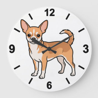 Chihuahua Dog Wall Clock Cute Pet Home Decor Große Wanduhr